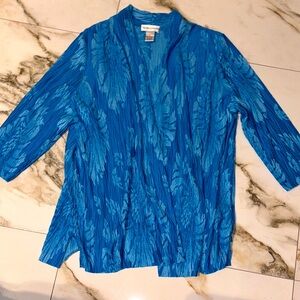 Blue Textured Women's Blazer